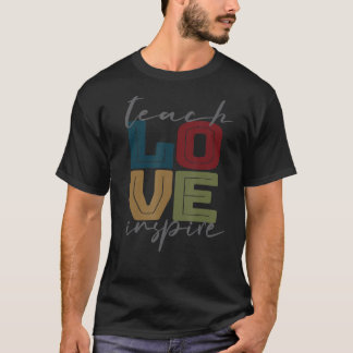 Vintage Retro Teacher Teach Kärlek Inspire Teacher T Shirt