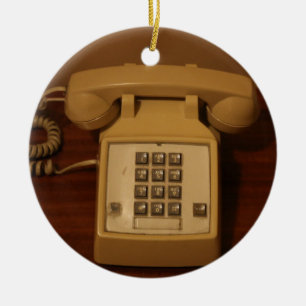 Vintage Retro-telefon Julgransprydnad Keramik