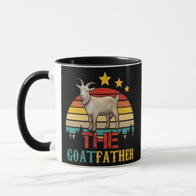 Vintage Retro The Goatfather Funny Goat Lover Mugg (Vänster)