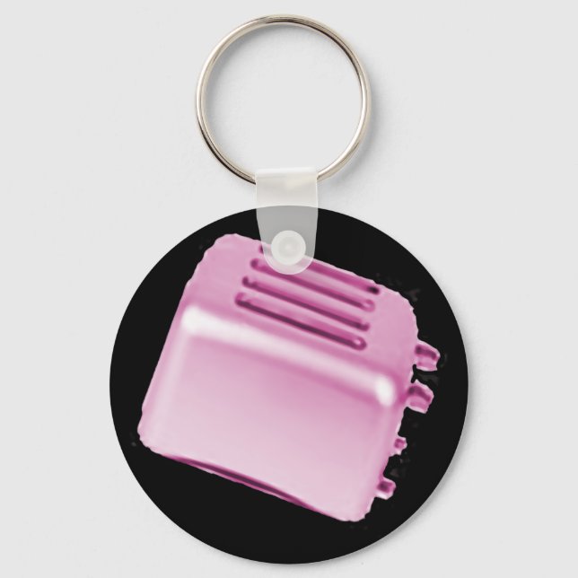 Vintage Retro Toaster Design - Rosa Nyckelring (Framsida)