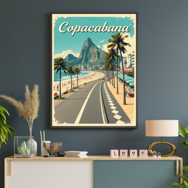 Vintage Retro Travel Poster - Copacabana Beach (Skapare uppladdad)