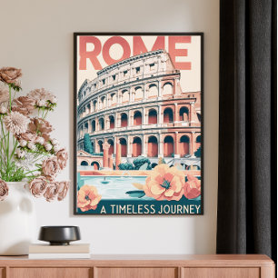 Vintage Retro Travel Poster - Rom,Italien