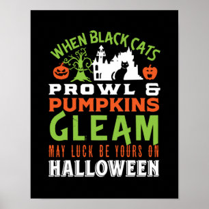 Vintage Retro Tur Halloween-citat och Dikt Poster