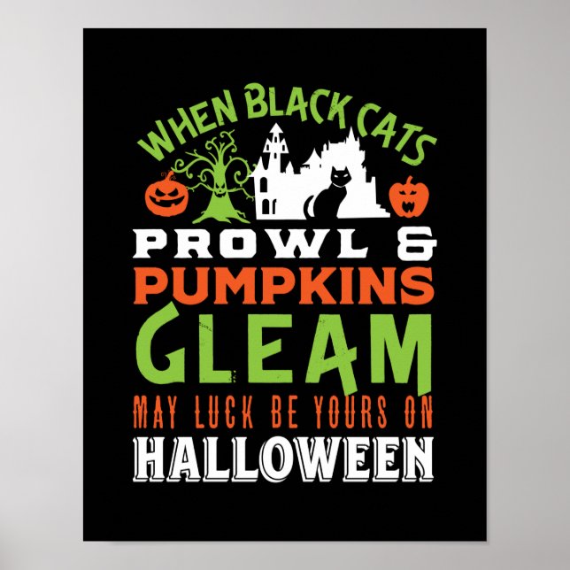 Vintage Retro Tur Halloween-citat och Dikt Poster (Framsidan)
