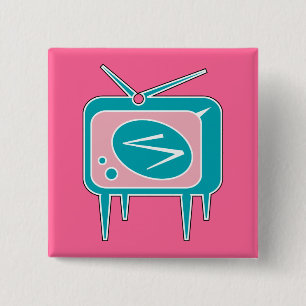 Vintage Retro TV-uppsättning Knapp