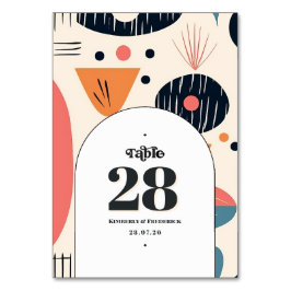 Vintage Retro Typografi och Mönster Bordsnummer
