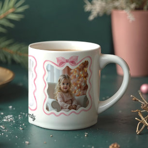 Vintage Retro Vågigt Rosa-menyfliksfotokollage Jumbo Mugg