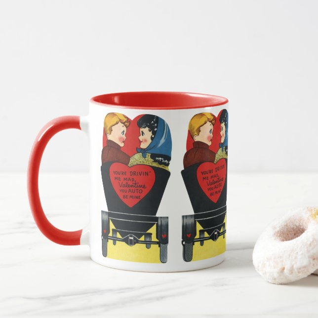 Vintage Retro Valentindagen, Kärlek och Romantik Mugg (Med munk)