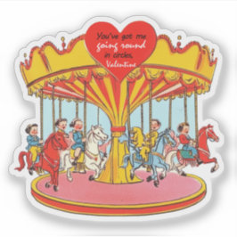 Vintage Retro Valentine Karusellhästar  Klistermärken