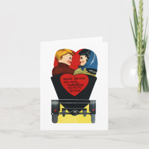 Vintage Retro Valentines dag, Kärlek och Romantik Helgkort