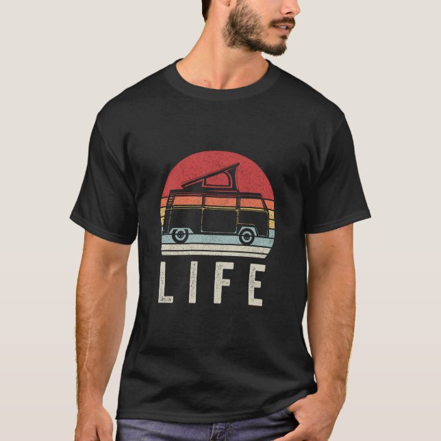 Vintage Retro Van Life T Shirt (Framsida)