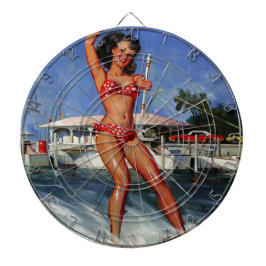 Vintage Retro Vatten Ski pinup flicka Piltavla
