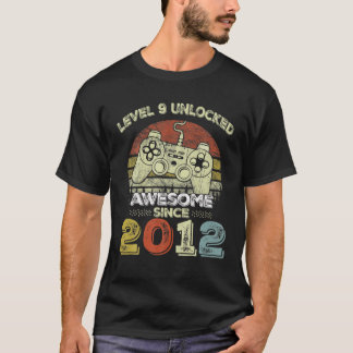 Vintage Retro Video Gamer Level 9 Olåst juni 20 T Shirt
