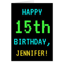 Vintage/retro-videospel för roligt 15:e födelsedag