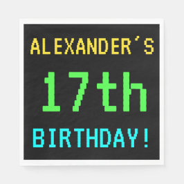 Vintage/retro-videospel för roligt 17:e födelsedag pappersservett