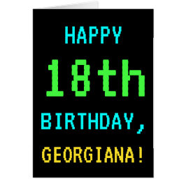 Vintage/retro-videospel för roligt 18:e födelsedag hälsningskort