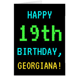 Vintage/retro-videospel för roligt 19:e födelsedag hälsningskort