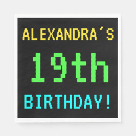 Vintage/retro-videospel för roligt 19:e födelsedag pappersservett