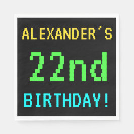 Vintage/retro-videospel för roligt 22:a födelsedag pappersservett