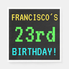 Vintage/retro-videospel för roligt 23:e födelsedag pappersservett