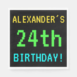 Vintage/retro-videospel för roligt 24:e födelsedag pappersservett