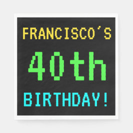 Vintage/retro-videospel för roligt 40:e födelsedag pappersservett