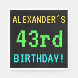 Vintage/retro-videospel för roligt 43:e födelsedag pappersservett