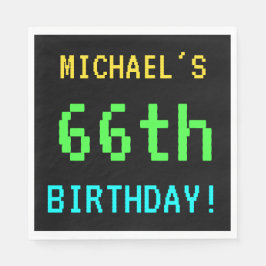Vintage/retro-videospel för roligt 66:e födelsedag pappersservett