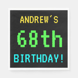 Vintage/retro-videospel för roligt 68:e födelsedag pappersservett