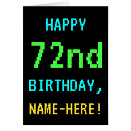 Vintage/retro-videospel för roligt 72:a födelsedag hälsningskort