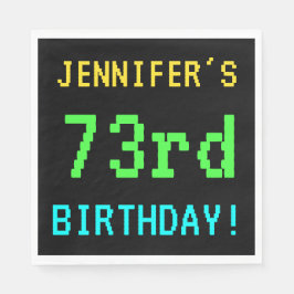 Vintage/retro-videospel för roligt 73:e födelsedag pappersservett