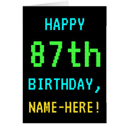 Vintage/retro-videospel för roligt 87:e födelsedag hälsningskort