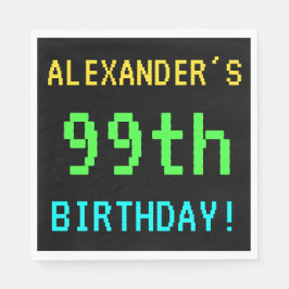 Vintage/retro-videospel för roligt 99:e födelsedag pappersservett