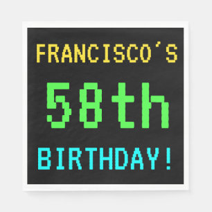 Vintage/retro-videospel för roligt ser ut 58:e f pappersservett