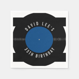 Vintage Retro Vinyl Record Personlig Party Nap Pappersservett