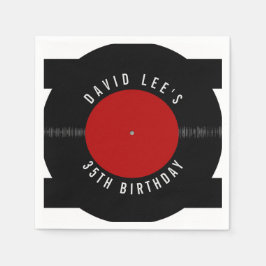 Vintage Retro Vinyl Record Personlig Party Pappersservett