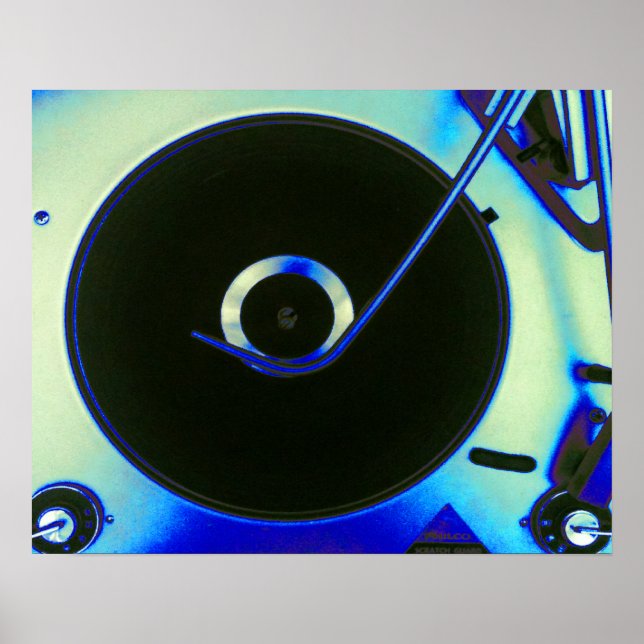 Vintage Retro Vinyl Record Player Poster (Framsidan)