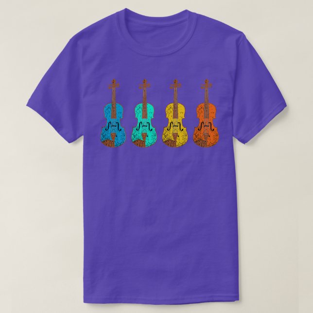 Vintage Retro Violin T Shirt (Design framsida)
