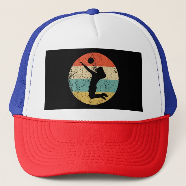 Vintage Retro Volleyball Player Keps (Framsida)