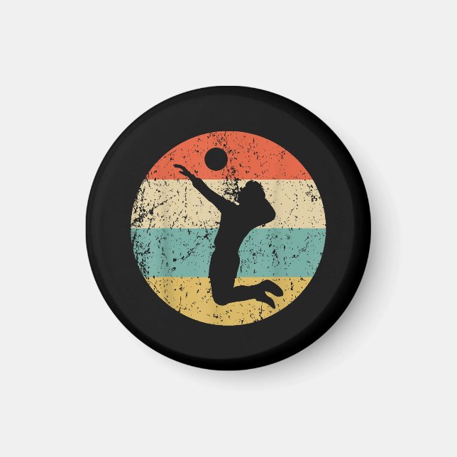 Vintage Retro Volleyball Player Magnet (Framsidan)