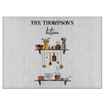 Vintage Retro Watercolor Kitchen Utensils