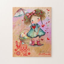 Vintage Retro Watercolor Little Girl Påsk Basket