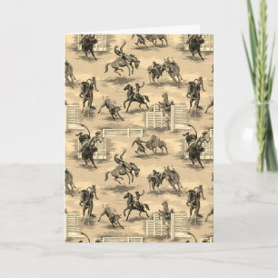 Vintage Retro Western Rodeo Cowboy-kort Kort
