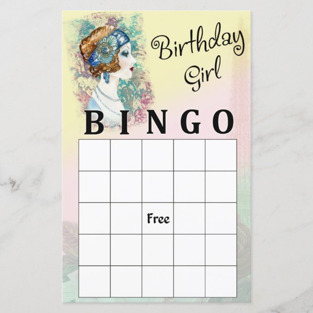 Vintage Retro Woman Bingo-spel (Framsida)