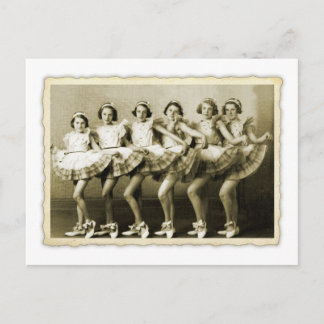 Vintage Retro Women Dancing Queens Girls Vykort