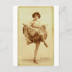 Vintage Retro Women Fransk Can-Dancer Woman Vykort