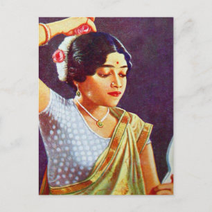 Vintage Retro Women India Women Beauty Vykort