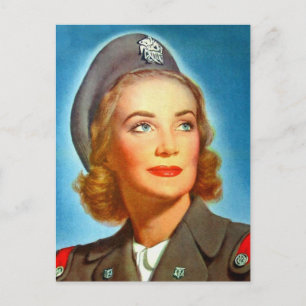 Vintage Retro Women Milis U.S. Nurse Corp Vykort