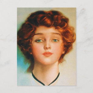 Vintage Retro Women Thirties Beauty Porträtt Vykort