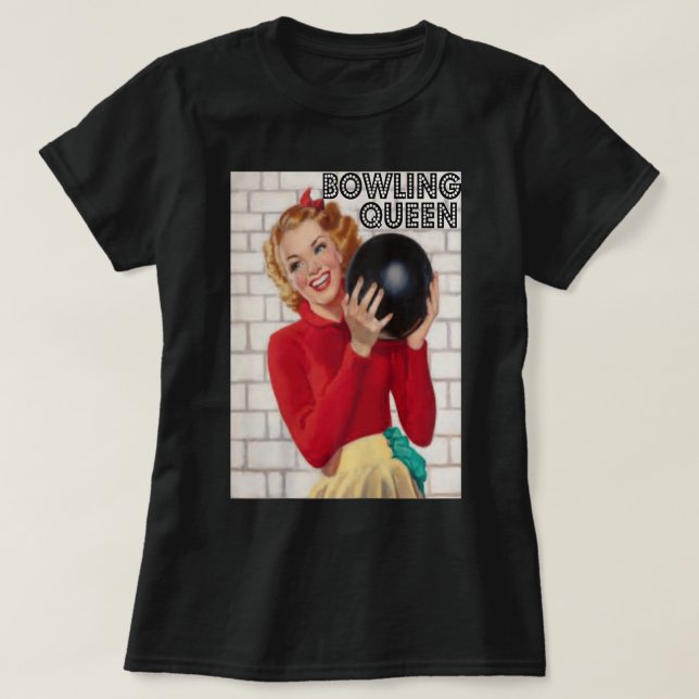 Vintage Retro Womens Bowling Queen  723 T Shirt (Design framsida)